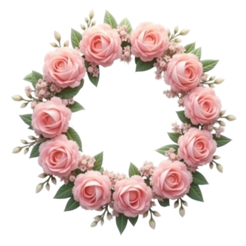 Pink Rose Wreath